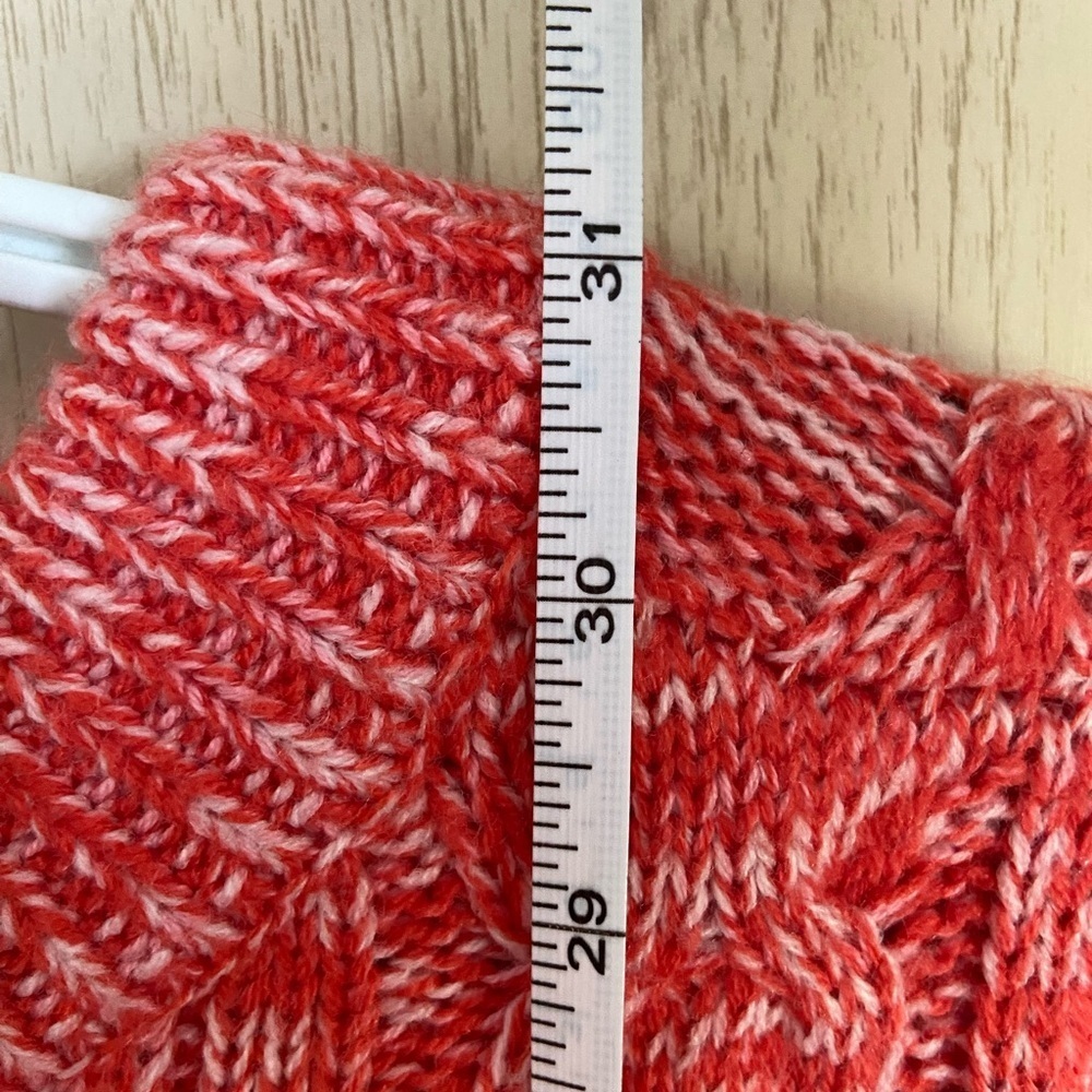 DEX MIXED CABLE KNIT TUNIC SWEATER REDDISH PINK Sz X - Picture 10 of 11
